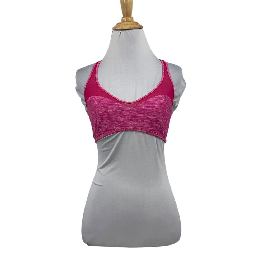 Lululemon Bikini Top‎ Womens 6 Barbie Pink Water Salty Swim Mesh Panel T Back
